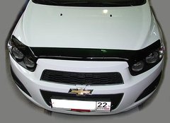 Купить Дефлектор капота мухобойка Chevrolet Aveo 2012- темная 7059 Дефлекторы капота Chevrolet