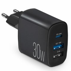 Купити Мережевий зарядний пристрій Brevia ePower PD20W+QC18W+12W чорний 45030DUCB 81212 Мережевий зарядний пристрій