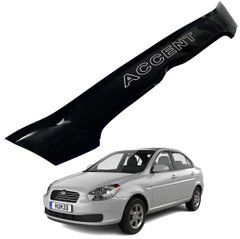 Купить Дефлектор капота мухобойка для Hyundai Accent Verna 2006-2010 (Короткая) Voron Glass 44470 Дефлекторы капота Hyundai