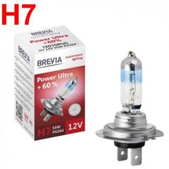 Купить Автолампа галогенная Brevia Power Ultra +60% H7 12V 55W 1 шт (12070PUC) 38220 Галогеновые лампы Brevia