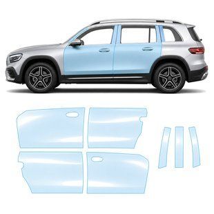 Buy Pre-cut paint protection film for Mercedes-Benz GLB X247 facelift 2023- doors and windows pillars 106981 Model-specific paint protection film patterns for Mercedes-Benz