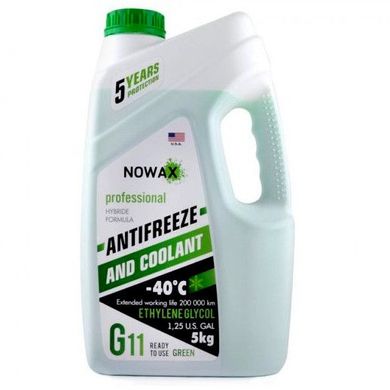 Купити Антифриз готовий NOWAX -42°C G11 Зелений 5 кг (NX05003) 42560 Антифризи