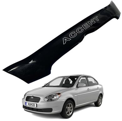 Купить Дефлектор капота мухобойка для Hyundai Accent Verna 2006-2010 (Короткая) Voron Glass 44470 Дефлекторы капота Hyundai