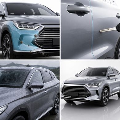 Купить Антигравийная защитная бронепленка по лекалам для BYD Song Plus I 2020-2022 - зеркала 103241 Модельные лекала защитных пленок для BYD