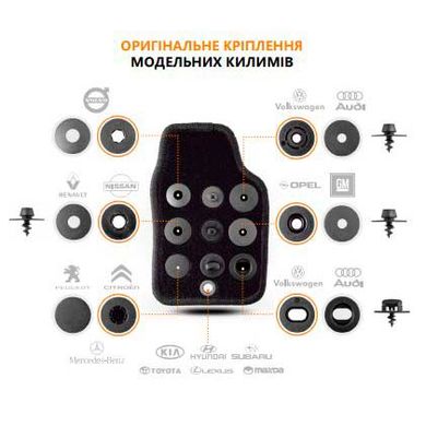 Купить Ворсовые коврики для Opel Corsa (C) 2000-2006 с подпятником 5 шт (Carrera) 72099 Коврики для Opel