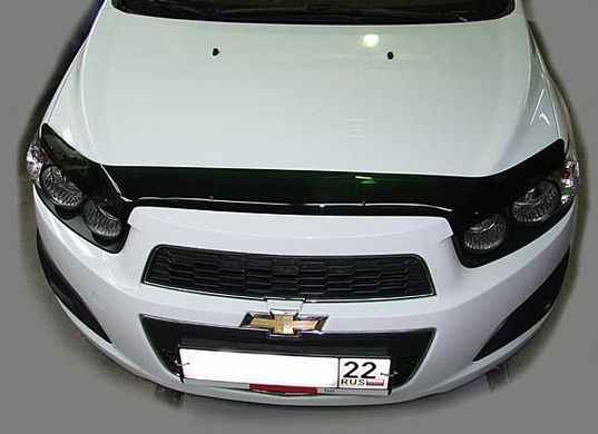 Купити Дефлектор капоту мухобійка Chevrolet Aveo 2012- темна 7059 Дефлектори капота Chevrolet
