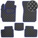 Купить Коврики в салон Экокожа для Daewoo Matiz 1997-2008- Черные-Синий 5 шт (Rombus) 68397 Коврики для Daewoo
