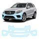 Купити Антигравійна захисна бронеплівка за лекалами для Mercedes-Benz GLE W166 facelift 2015-2019 - передній бампер 107046 Модельні лекала захисних плівок для Mercedes-Benz