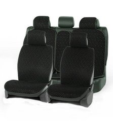 Купити Накидки для сидінь DEKOR Алькантара комплект Чорні - чорна нитка 36421 Накидки для сидінь Premium (Алькантара)