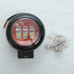 Купити Світлодіодна додаткова LED фара кругла 115х60 mm / Лінзована / з ДХО / 45W / 15Wх3 / 10-30V / 1 шт 8557 Додаткові LЕD фари