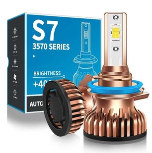 Купить LED лампы автомобильные S7 Mini HB3 55W (9600lm 6000K +400% IP67 DC9-24V) 63387 LED Лампы S7