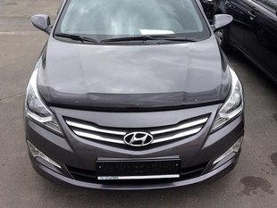 Купить Дефлектор капота мухобойка для Hyundai Accent / Solaris 2014- 2763 Дефлекторы капота Hyundai