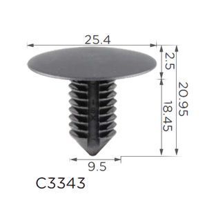 Buy Clip for upholstery heat protection interior seat Ford, Chevrolet 24501057 (C3343) 74187 Nail type fastener