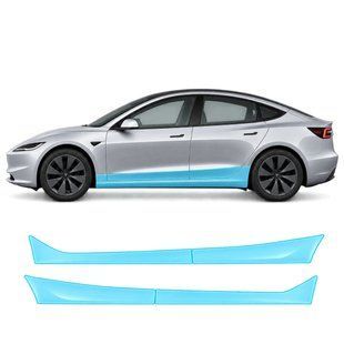 Купить Антигравийная защитная бронепленка по лекалам для Tesla Model 3 II facelift 2023- нижняя зона кузова пороги 109312 Модельные лекала защитных пленок для Tesla