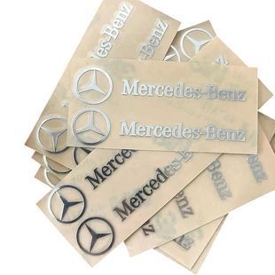 Купить Наклейка с логотипом Mercedes металл, на клейкой ленте 1 шт (универсальная) 95235 Наклейки на автомобиль
