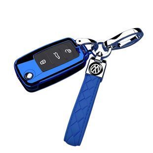 Buy Volkswagen key case blue blue strap (3 buttons) 94802 Car Key Covers (Original)