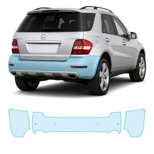 Buy Pre-cut paint protection film for Mercedes-Benz M-Class W164 facelift 2008-2011 - rear bumper 107115 Model-specific paint protection film patterns for Mercedes-Benz