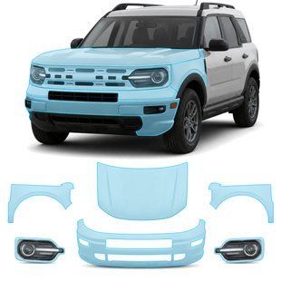 Купити Антигравійна захисна бронеплівка за лекалами для Ford Bronco Sport I 2021-2024 - передня частина авто (капот бампер крила)) 104276 Модельні лекала захисних плівок для Ford