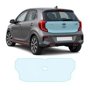 Купить Антигравийная защитная бронепленка по лекалам для Kia Picanto JA facelift 2020- зона крышки багажника 105638 Модельные лекала защитных пленок для Kia