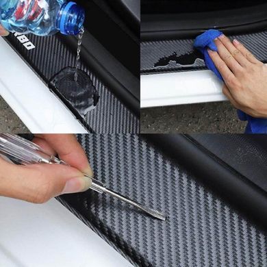 Buy Rear bumper cover for Nissan Note II 2012-2020 Stainless steel + carbon with bend 97612 Door sills and bumper trims