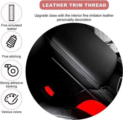 Buy Decorative tape for panel in the form of a seam Leather Red thread 14 x 8 meters 63579 Interior Moldings - Door Edges - Disc