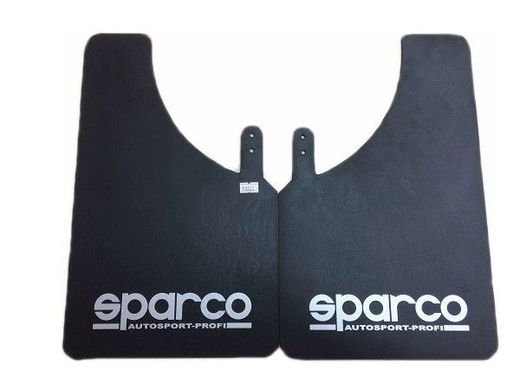 Купить Брызговики малые черные SPARCO - 375х235 мягкие 2 шт 23505 Брызговики универсальные с логотипом моделей