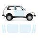 Buy Pre-cut paint protection film for LADA Niva 2121 1977-2020 - doors and windows pillars 105877 Model-specific paint protection film patterns for LADA
