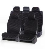 Купити Накидки для сидінь DEKOR Алькантара комплект Чорні - сіра нитка 36422 Накидки для сидінь Premium (Алькантара)