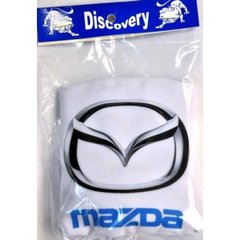 Купить Чехлы для подголовников Универсальные Mazda Белые Цветной логотип 2 шт 26275 Чехлы на подголовники
