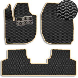 Buy EVA floor mats for Honda M-NV 2020- with heel pad Black-Beige edging 5 pcs 66075 Floor mats for Honda