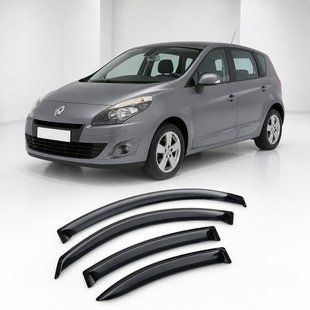 Купити Дефлектори вікон вітровики для Renault Scenic III 2009 Скотч 3M (AMR12209) Acrylic 4 шт 110678 Дефлектори вікон Renault