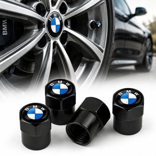 Купити Ковпак вентиля колеса BMW БМВ 4 шт Тюнінг Чорні 89038 Захисні ковпачки на ніпеля