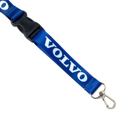 Купити Шнурок Ремінець для ключів на шию Volvo з карабіном Синій 62378 Брелоки для автоключів