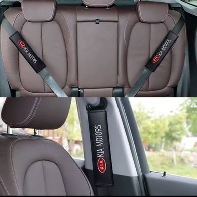 Buy Seat belt cover Modena Fiat S 350 mm Colored 3D Logo Eco-leather Black 1 pc 91519 Seat belt pads
