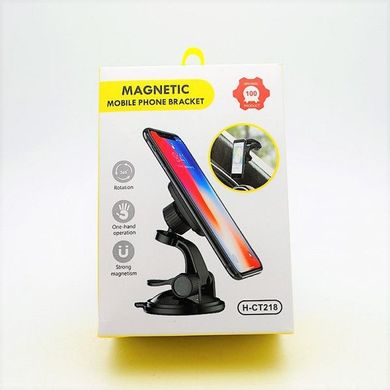 Купить Автоутримувач для телефону Magnetic магнітний на присоску Black Carbon (CT218) 24558 Автодержатель для телефона Магнитный на торпеду
