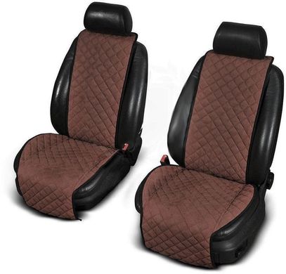 Купить Накидки для передних сидений Алькантара широкие Коричневые 2 шт 1744 Накидки для сидений Premium (Алькантара)