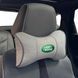 Buy Headrest pillow with Land Rover logo Eco-leather 3D Colored logo Gray-Gray edging 1 pc 91827 Pillows for the headrest - under the neck