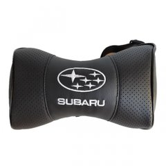 Купить Подушка на подголовник с логотипом Subaru экокожа черная 1 шт 8329 Подушка на подголовник - под шею дорожная