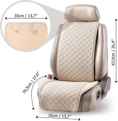 Купити Накидки для передніх сидінь Алькантара Verona M Бежеві 2 шт (Оригінал) 60174 Накидки для сидінь Premium (Алькантара)