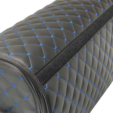 Купить Органайзер саквояж в багажник Premium (Основа Пластик) Эко-кожа Черный-Синяя нить 62650 Саквояж органайзер