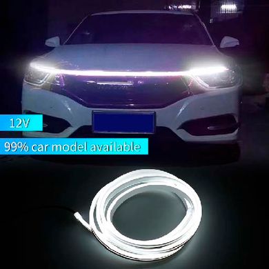 Купити Підсвічування Капота Гнучка 12V LED Динамічна Біла 200 см (Бічне свічення) 74345 Підсвічування - Стопи внутрісалонні