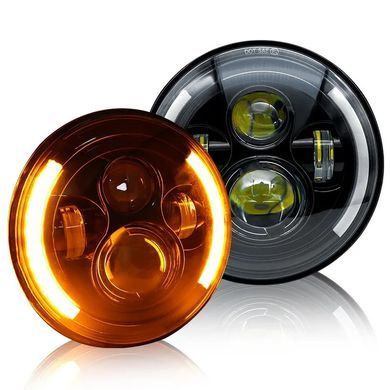 Купить Фара LED ВАЗ 2101 2121 ГАЗ КАМАЗ УАЗ иномарки 7" (d=178 мм) 60W (ближний+дальний+ходовые огни) 89567 Трендовый товар