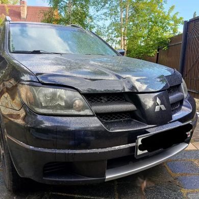 Купити Дефлектор капоту мухобійка для Mitsubishi Outlander 2001-2007 Євро Кріплення (Vip Tuning) 821 Дефлектори капота Mitsubishi