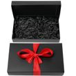 Купити Подарункова Коробка з Червоним Бантом 200 х 25 x 125 мм Чорна 58807 Подарункові набори для автомобіліста