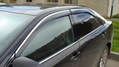 Купить Дефлекторы окон ветровики для Toyota Camry V50 2011- с хром молдингом (08611-33840) 907 Дефлекторы окон Toyota
