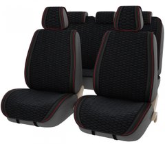 Купить Накидки для сидений Алькантара Palermo Premium комплект Черные Красные кант 9905 Накидки для сидений Premium (Алькантара)