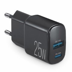 Купити Мережевий зарядний пристрій Brevia ePower PD25W USB-C+USB-A чорний 45025CAB 81215 Мережевий зарядний пристрій