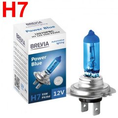 Купити Автолампа галогенна Brevia Power Blue H7 12V 55W 4200K 1 шт (12070PBC) 38223 Галогенові лампи Brevia