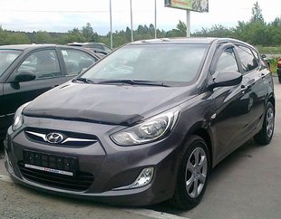 Купить Дефлектор капота мухобойка для Hyundai Accent / Solaris 2010-2014 6912 Дефлекторы капота Hyundai