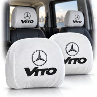 Купити Чохли для підголівників Універсальні Mercedes VITO Білі 2 шт 26276 Чохли на підголовники